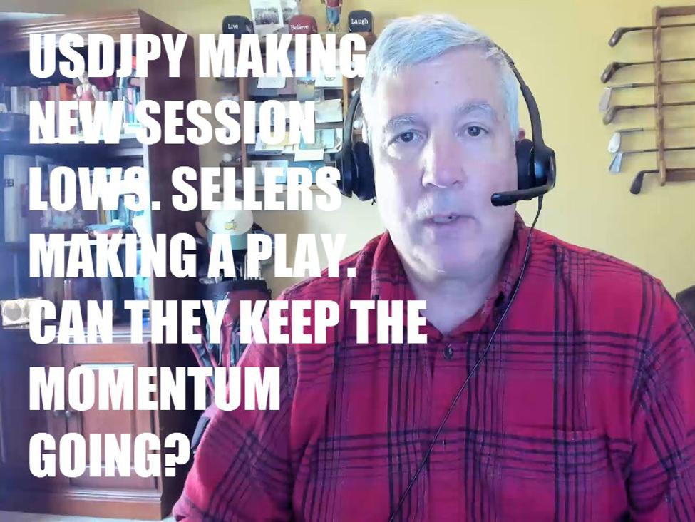 The USDJPY makes new session lows and in the process moves below a swing level. What next?